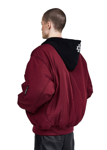 A СЛОБОДА REVERSIBLE BOMBER: BLACK / BURGUNDY - Image 15