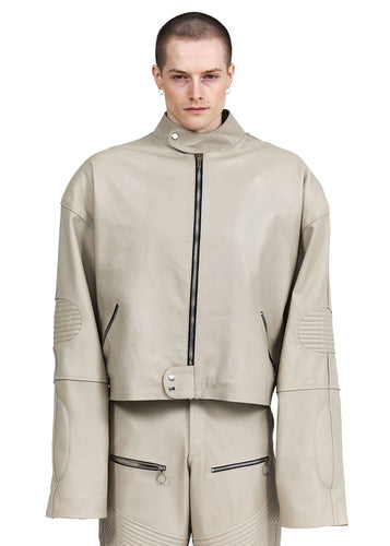 CASLAV PADDED BIKER JACKET LEATHER - Image 3