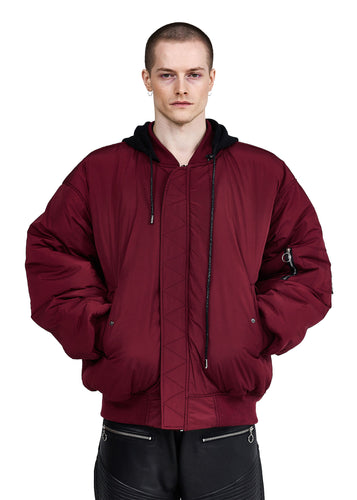 A СЛОБОДА REVERSIBLE BOMBER: BLACK / BURGUNDY - Image 14