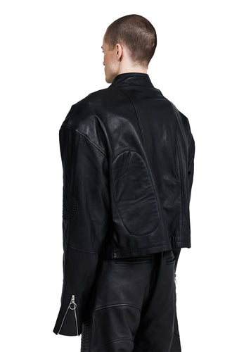 CASLAV PADDED BIKER JACKET LEATHER - Image 5