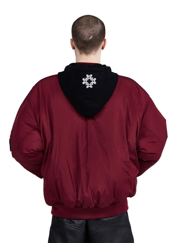 A СЛОБОДА REVERSIBLE BOMBER: BLACK / BURGUNDY - Image 12