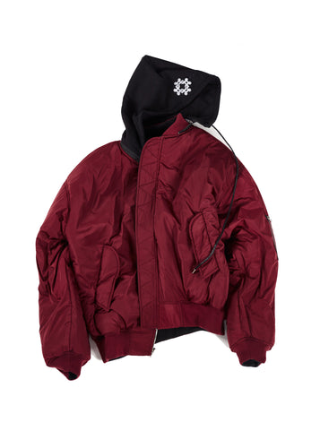 A СЛОБОДА REVERSIBLE BOMBER: BLACK / BURGUNDY - Image 10