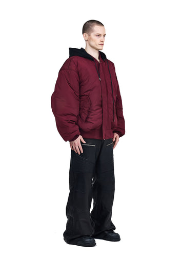 A СЛОБОДА REVERSIBLE BOMBER: BLACK / BURGUNDY - Image 8