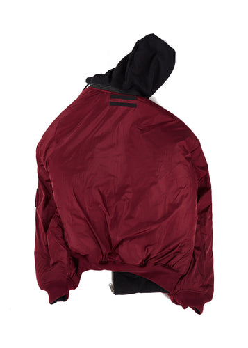 A СЛОБОДА REVERSIBLE BOMBER: BLACK / BURGUNDY - Image 13