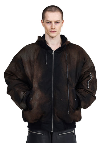 BRONZE WASHED REVERSIBLE BOMBER - Image 3