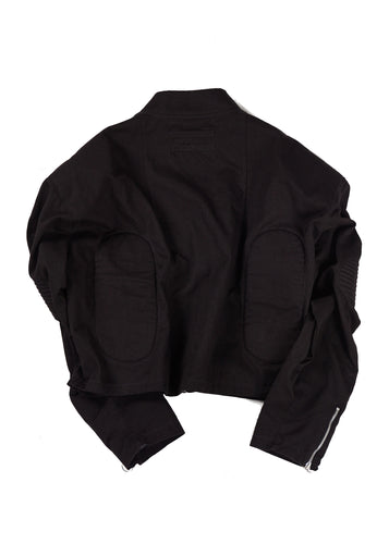 CASLAV PADDED BIKER JACKET CANVAS: BLACK - Image 5