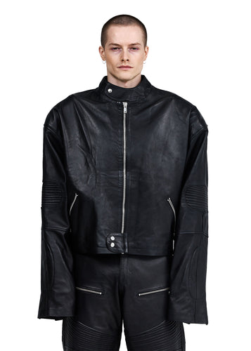 CASLAV PADDED BIKER JACKET LEATHER - Image 3