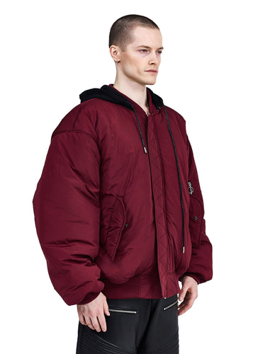 A СЛОБОДА REVERSIBLE BOMBER: BLACK / BURGUNDY - Image 9